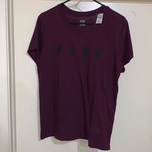 Burgundy PINK brand T-shirt. Size large. NWT.